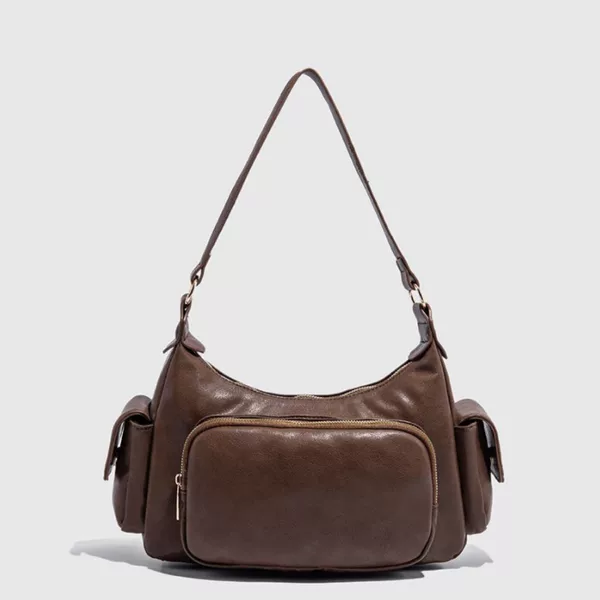 2026 Trendy Multi-Pocket Biker Bag for Women, Cool Punk Style Underarm Bag, Niche Retro Commuter Shoulder Crossbody Bag