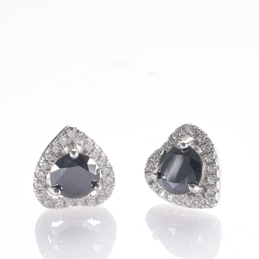 S925 plata esterlina diamante de diamante de diamante rosa en forma de corazón azul azul azul verde azul 1 quilate plata esterlina pendientes de piedra de moissan