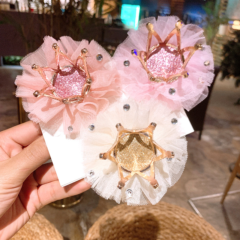 Hair Clip Hair Accessories Type Cute Kid'S Crown Alloy Diamond Hair Clip Hair Accessories