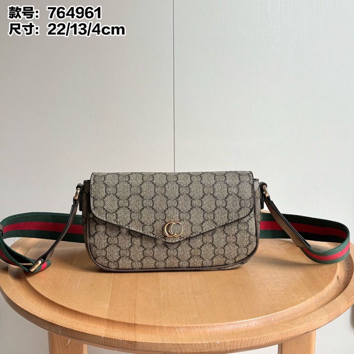 Direct Supply Foreign Trade New Classic Vintage Double g Canvas Crossbody Bag Fashion Versatile Ophidia Single Shoulder Genuine Leather Women's Bag