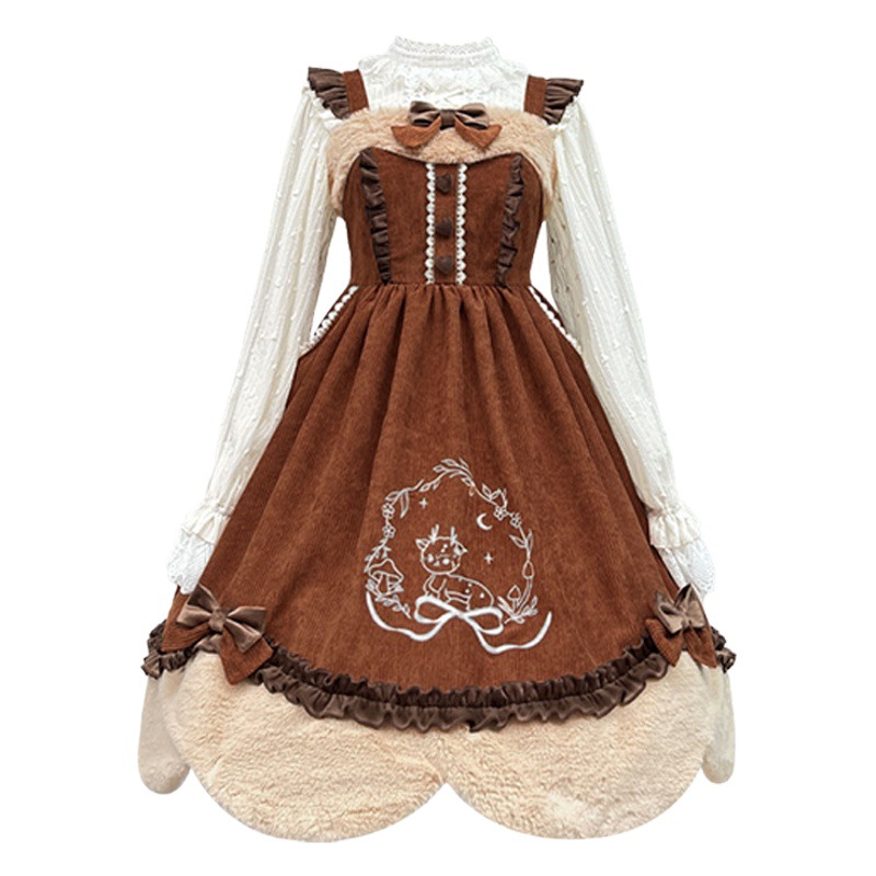 Jardín de brocado Lolita original [Qiu Ye Lu Ming] JSK bordado PANA Otoño e Invierno vestido Año Nuevo Navidad