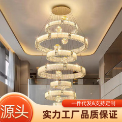 複式楼中空大シャンデリア高級水晶客間シャンデリア自建房別荘空ロビー階段大シャンデリア