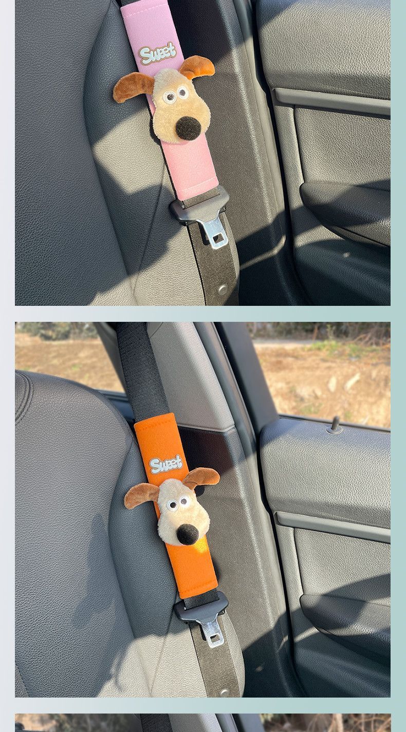 Cute Doll Ear-Shaped Extended Car Seatbelt Shoulder Pads for Men and Women, Anti-Strangling Protection, Creative and Personalized Car Accessories