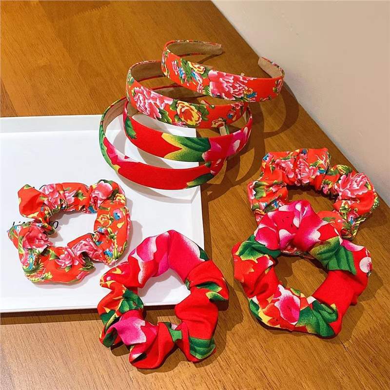 Aite puede manejar este accesorio de cabello de hermana del noreste de la marea nacional de la gran flor del anillo de cabello de intestino cuerda de cabeza de alta sensibilidad al cabello