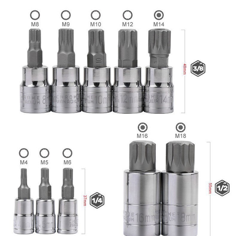 Llave de Vaso con Punta de 12 Puntas de Acero al Cromo para Reparación de Automóviles image 6