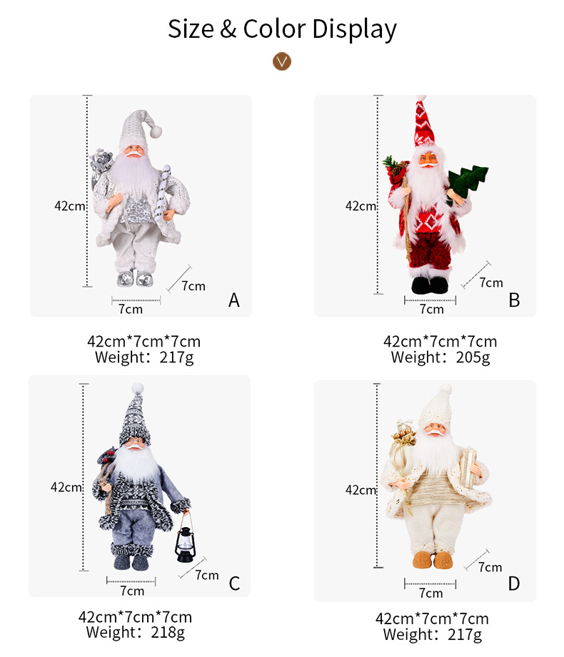 Weihnachtsschmuck, Stehhaltung mit Lichtern, Weihnachtsharz, alter Mann, Weihnachtsdekoration für Zuhause_voghion.com