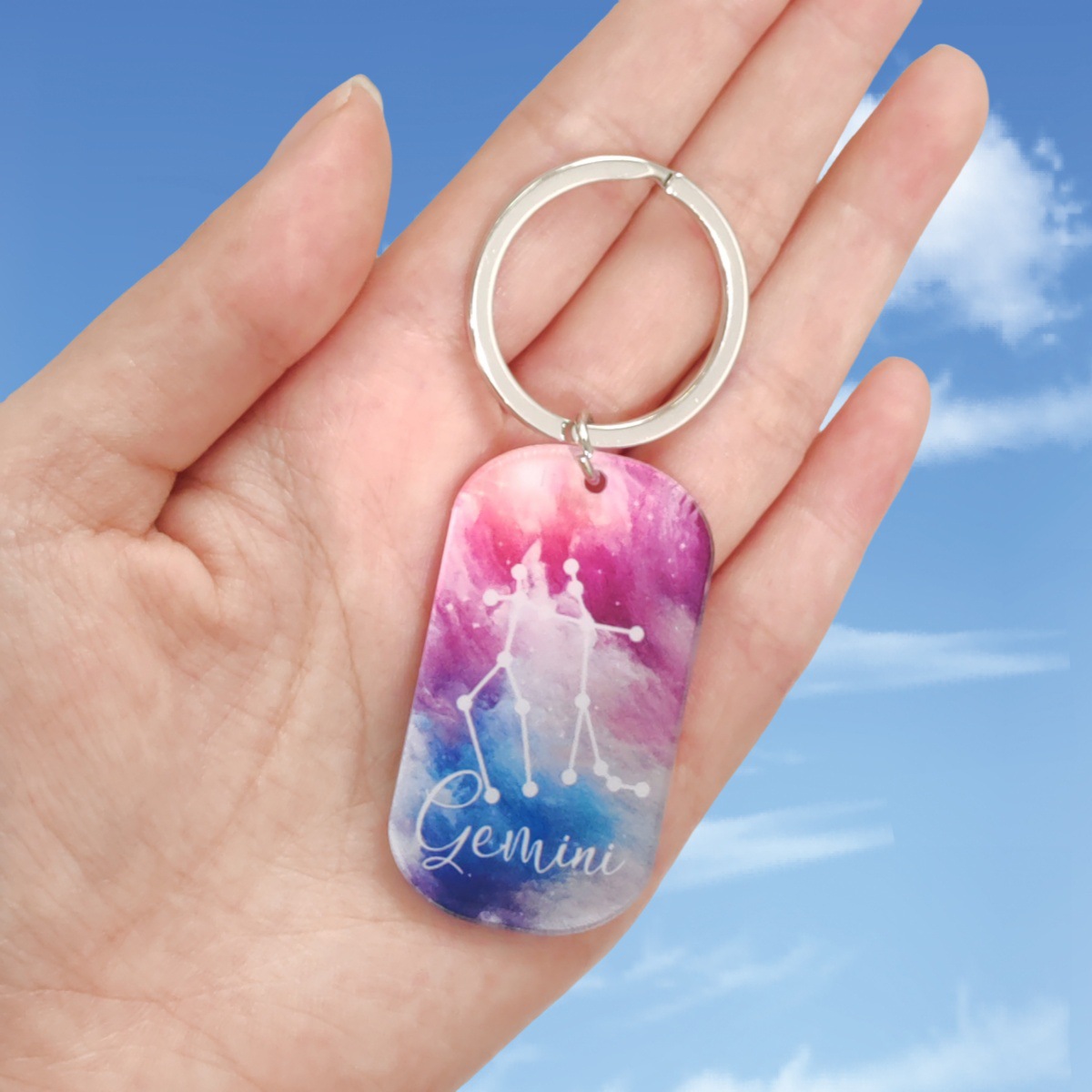 12g Weight Keychain Classification 1 Piece Quantity Daily Occasion Acrylic Material Letter, Constellation Pattern Unisex Gender Romantic Style Romantic Letter Constellation Arylic Unisex Keychain 10