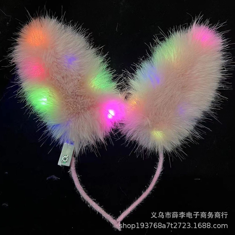 Luminoso Fox diadema Fox felpa Orejas de conejo orejas de gato horquilla bar concierto puesto diadema luminosa