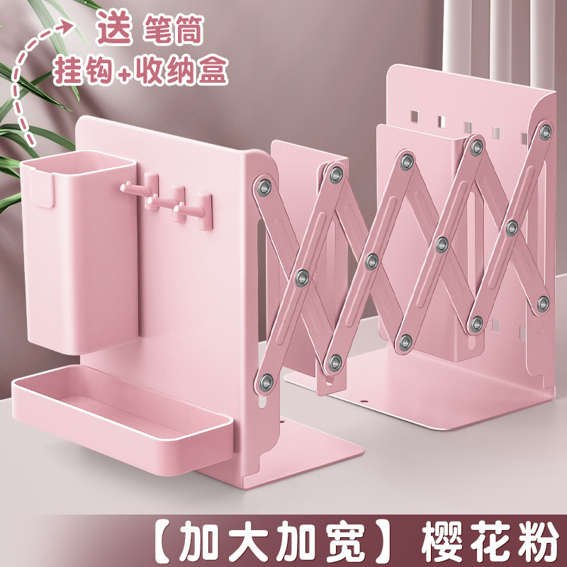 Libro, libro, soporte de libro, bolígrafo de libro, estante de almacenamiento fijo, estante de libro con superficie de escritorio, espesación y metal de libro telescópico