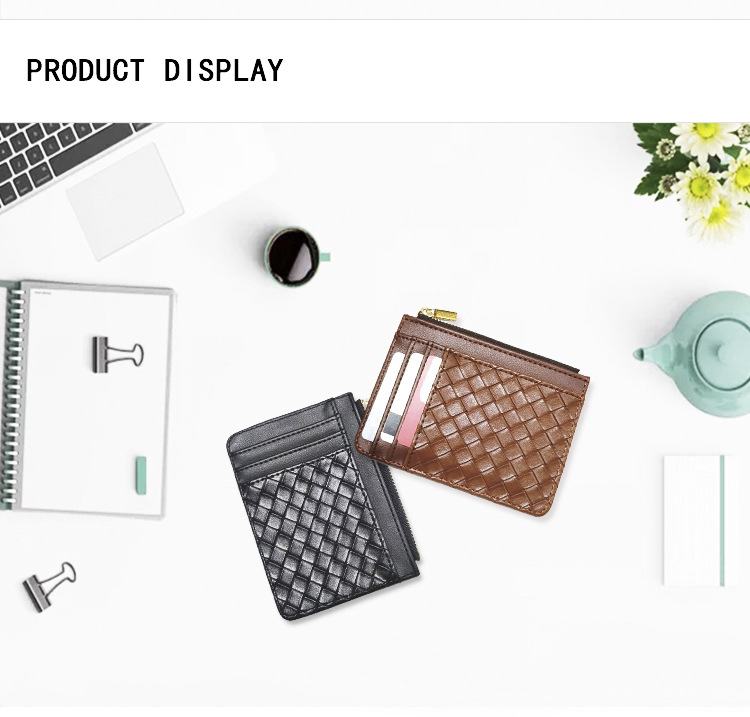 45g Weight Pu Leather Material Solid Color Pattern Unisex Gender Light Grey, Red, Blue, Black Color Korean New Simple Multi-card Position Ultra-thin Purse 22