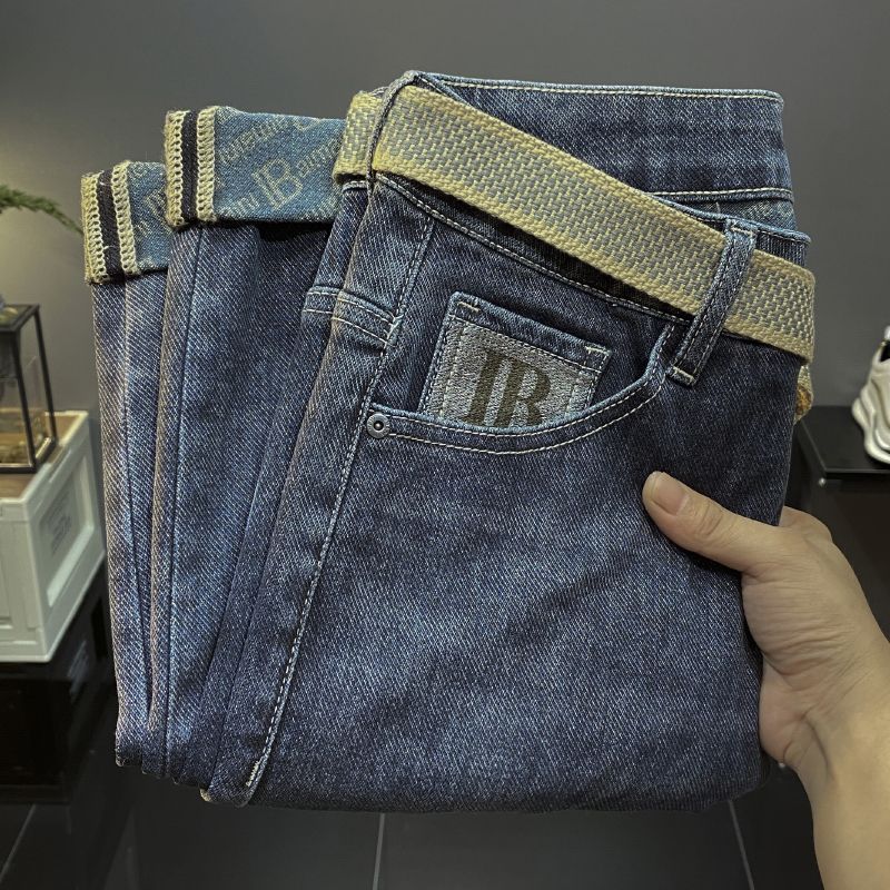 Prabangaus, lengvo ir prabangaus prekės ženklo vyriški džinsai, aptempti ir siauri, korėjietiško stiliaus, madingi, laisvi ir tiesūs džinsai._voghion.com