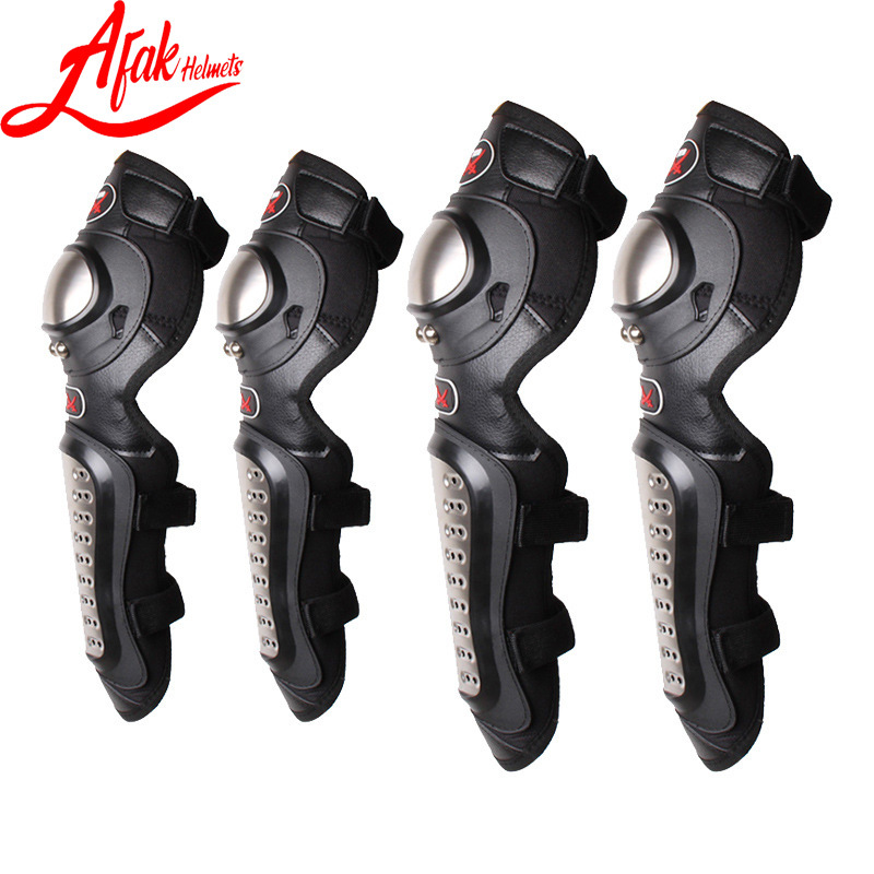 AFAK motocicleta equipo de protección rodillera codo almohadilla de cuatro piezas de acero inoxidable montar Caballero equipo de protección resistente a la caída fuera de carretera