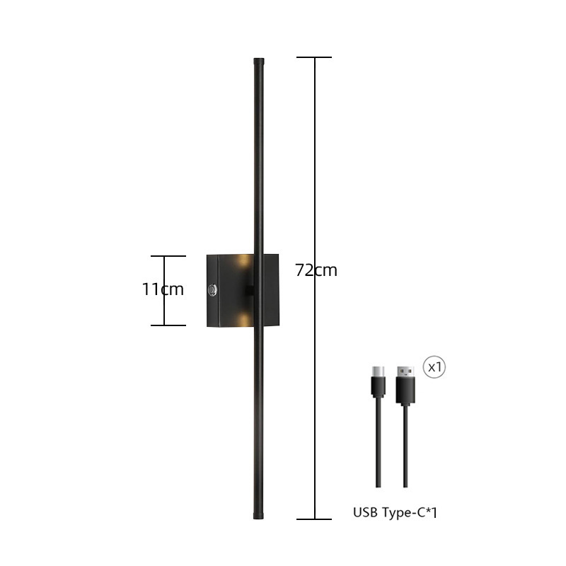 Amazon recargable lámpara de pared de batería de absorción magnética sin cableado dormitorio cabezal de cama luz de noche sala de estar luz de atmósfera