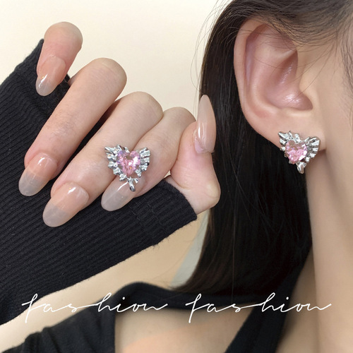 Liquid Love Earrings, Niche Design, Personality, Influencer Style, Light Luxury, Trendy, Sweet, Cool, Minimalist Earrings for Women, High-End Sensation