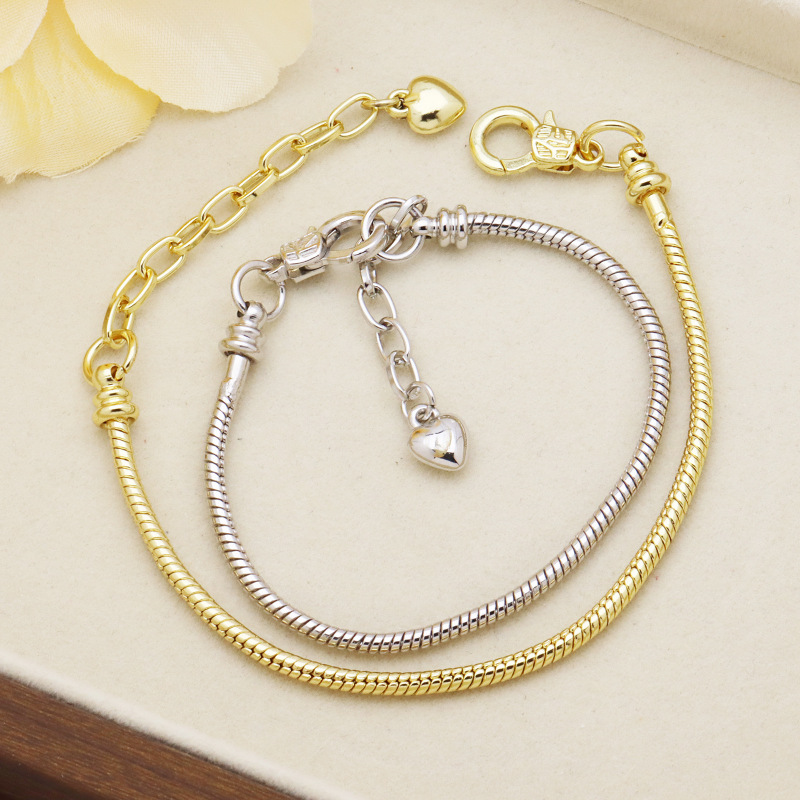 国境を越えた直接供給 Panjiadora の売れ筋 diy 蛇骨ブレスレット銅メッキ 18k ゴールドユニセックスブレスレット手作りブレスレット|undefined