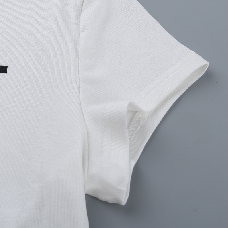 Autumn Sexy Cropped T shirt Casual Slim Fit All Match Letters Printed Minicoat Women Clothing