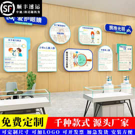 医院眼镜店墙面装饰画文化背景广告海报眼科视光中心宣传形象贴纸