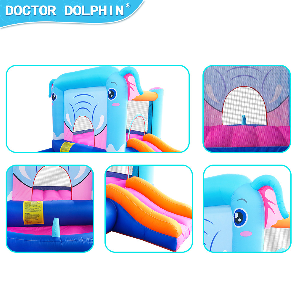 Doctor Dolphin | Castillo inflable para el hogar de los niños para el hogar pequeño tobogán de trampolín inflable interior y exterior para niños