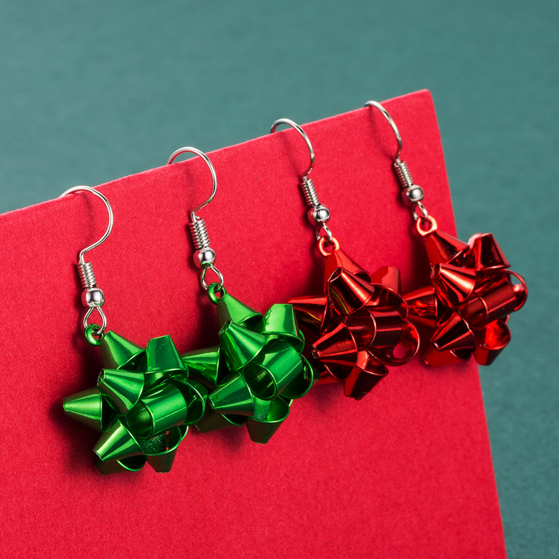 Fashion New Christmas Metal Star Snowflake Earrings Wholesale Nihaojewelry display picture 3