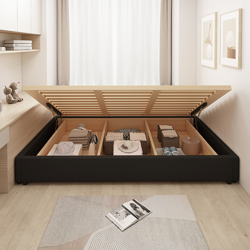 Madera maciza tatami encriptado esqueleto cama de piso dormitorio residencial piso sin cabecera marco de cama