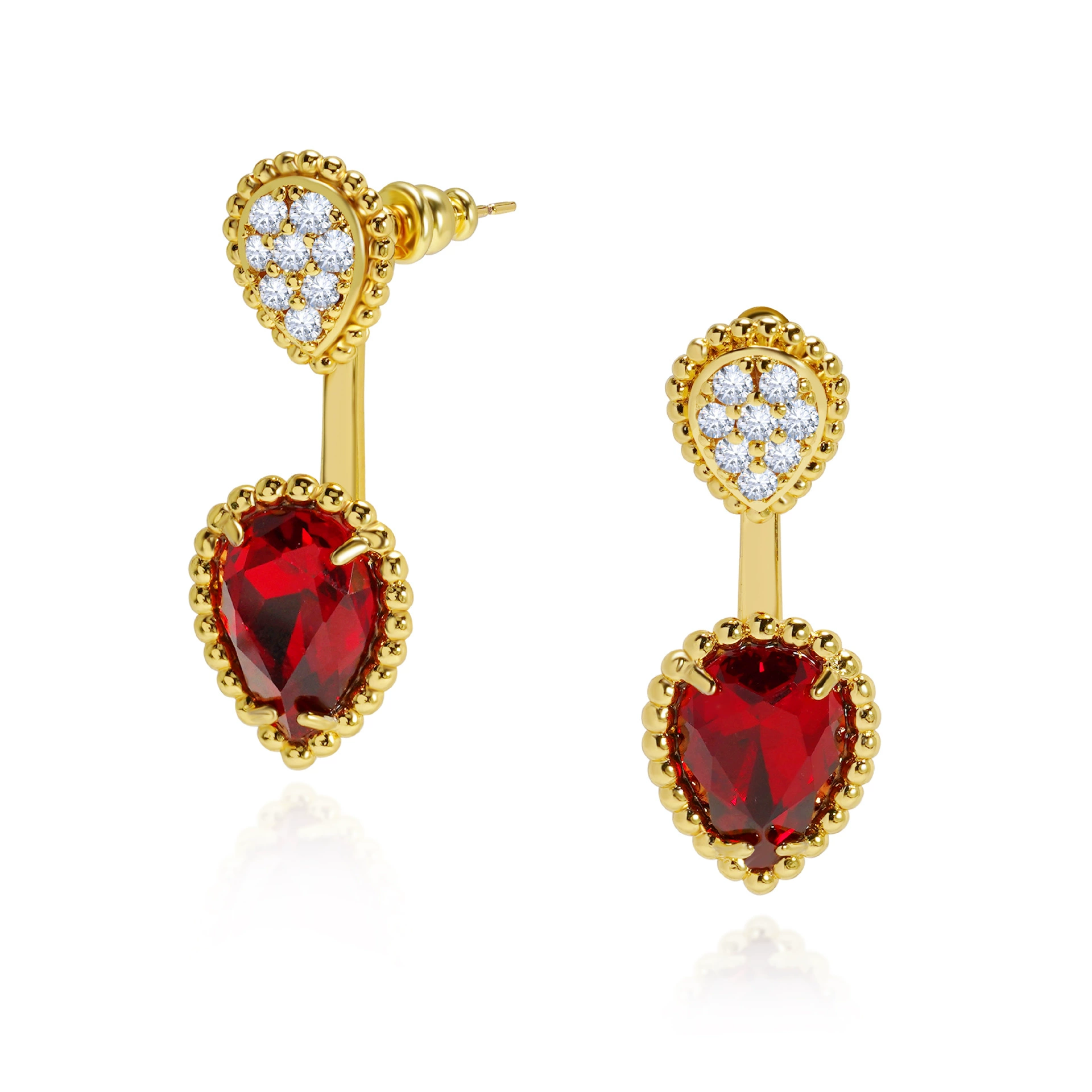 Multicoloured crystal earings drop-shaped, earrings, diamond encrusted