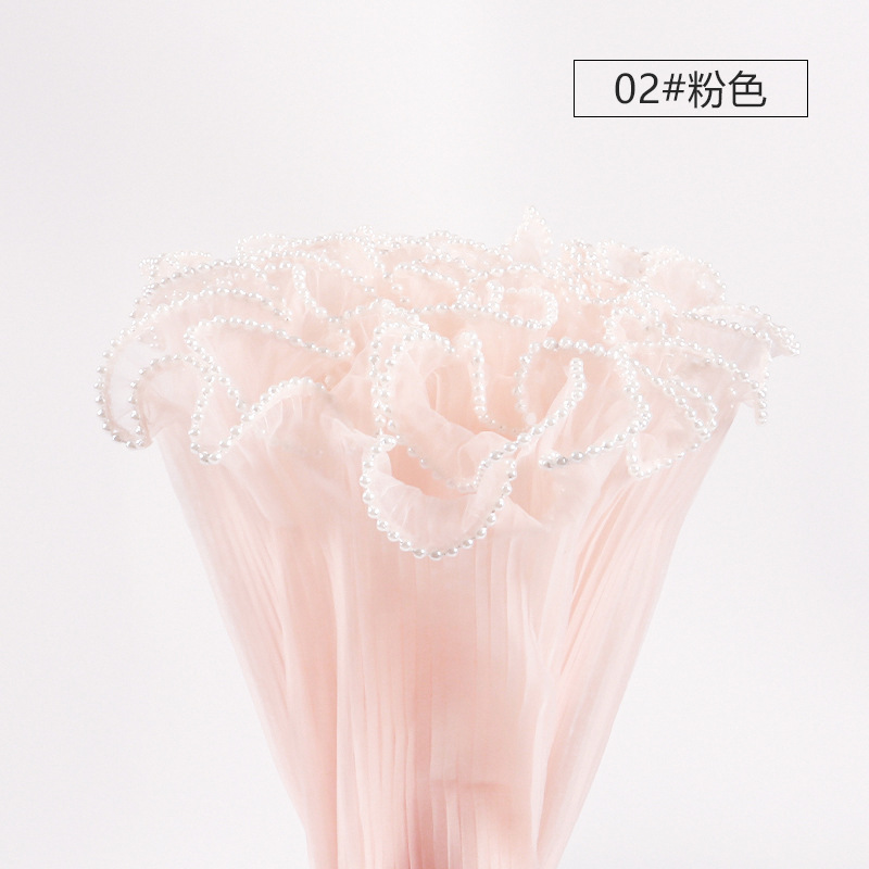 Papel de embalaje para flores con perlas onduladas, unilateral, de malla, para floristería, transfronterizo, al por mayor