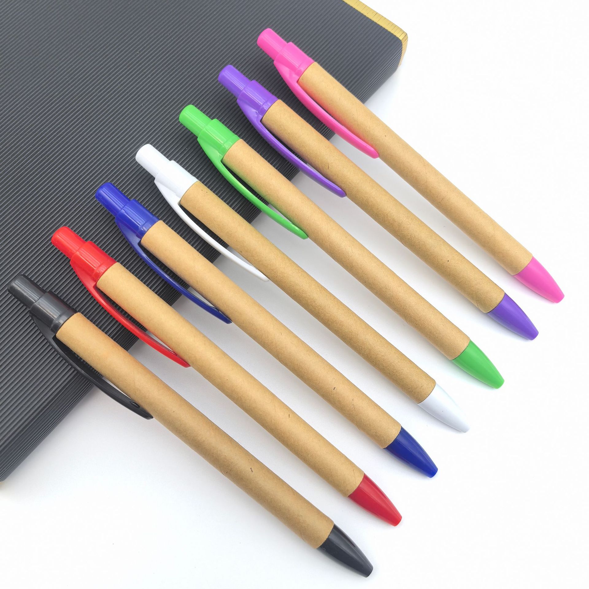 Transfronterizos venta caliente lápiz de bolas de tubo de papel al por mayor kraft degradable lápiz atómico ecológico puede personalizar logotipo lápiz de tubo de papel