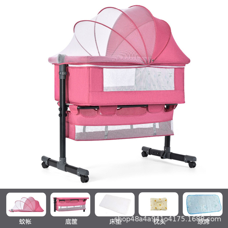 Cama multifuncional para recién nacidos, cama grande, cama para bebés, cuna plegable, elevación móvil y portátil image 21