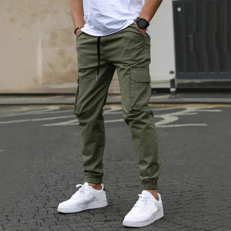 2025 Cross-Border American Men's Pants High Street Fashion Brand Loose Straight Cargo Pants Sports Casual Jogger Pants Men