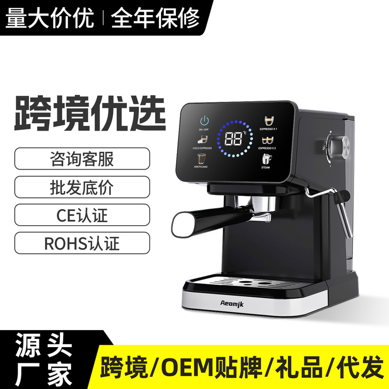 Cross-Border Exclusive Supply of Aeomjk Official Source Factory Cross-Border Household Italian Semi-Automatic Coffee Machine 3171