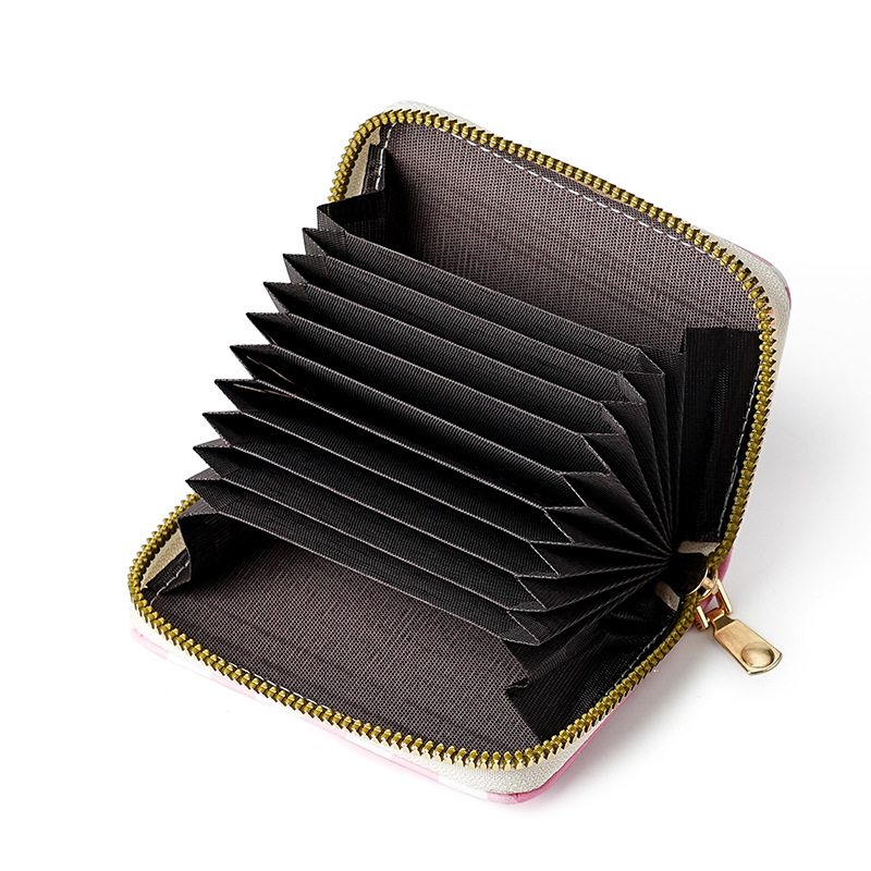 Estilo japonés lindo creativo mini órgano titular de la tarjeta de gran capacidad Multi-tarjeta de dibujos animados hembra anti-desgaussing titular de la tarjeta bancaria