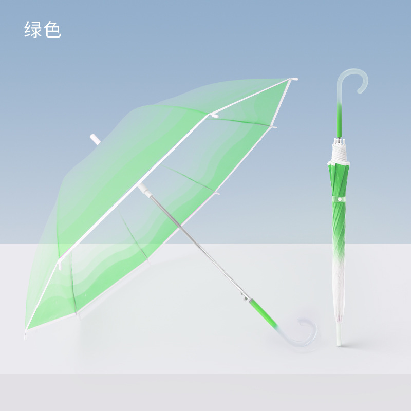 印logo七彩发光伞LED灯光抗风长柄POE透明直柄手电筒雨伞厂家批发|undefined