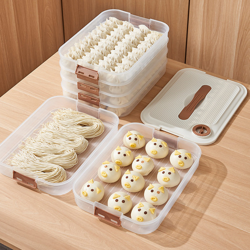 Food-grade dumpling box refrigerator stackable dumpling storage box frozen quick-frozen anti-stick bottom wonton sealed crisper