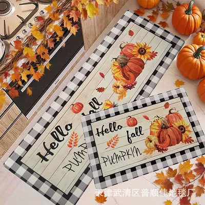 Avtomobil döşəmə paspasları – Amazon Autumn Pumpkin Print - kqs05-40cm60cm