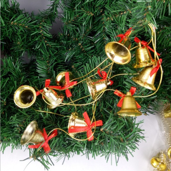 Cadena de campanas navideñas de 1,7 metros, decoraciones navideñas, arreglos de accesorios navideños, campanas para árboles de Navidad.