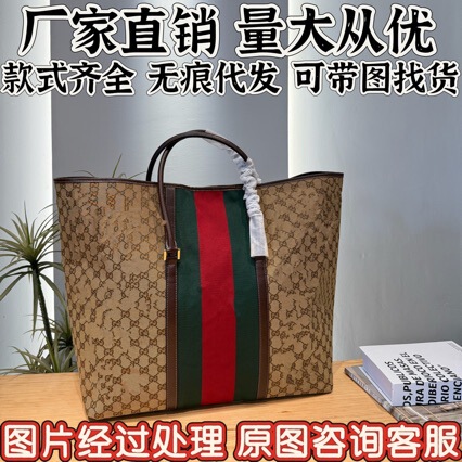 Gucci Tote Bag g Brand Fashion Embossed Handbag Shoulder Bag Canvas Small New Model