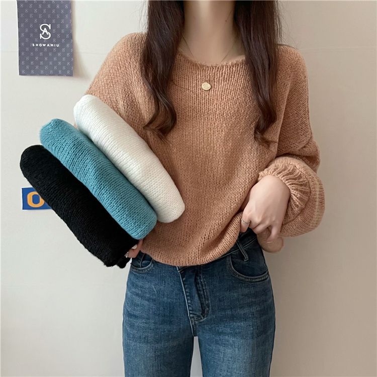 Wholesale New Style Lazy Long-Sleeved Knitted Jacket for Women, Spring and Autumn Soft and Thin Sweater, Loose Outerwear Short Top
