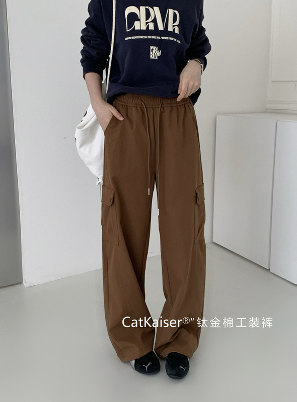 CatKaiser钛金棉工装裤秋新款束脚直筒两穿多口袋休闲时尚运动裤|undefined