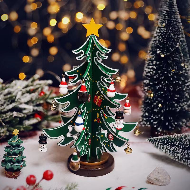 メーカー直販新型ミニ漆面三枚木製クリスマスツリークリスマス装飾品卸売り|undefined