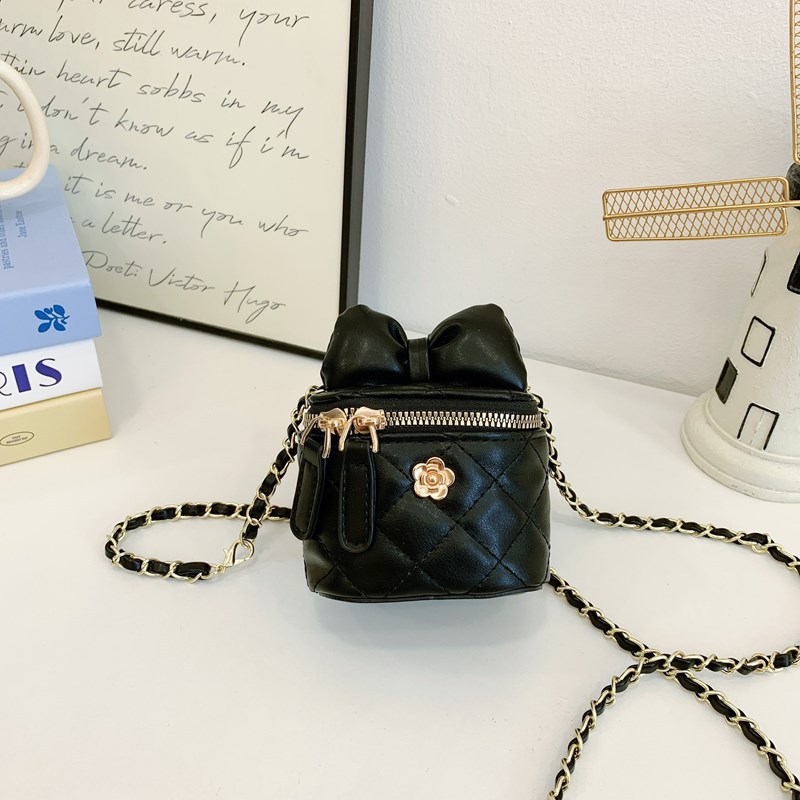 Bolsa de hombro coreana para niños con arco de estilo estilo extranjero bolsas de cadena de diamante lindas mini niñas mochila