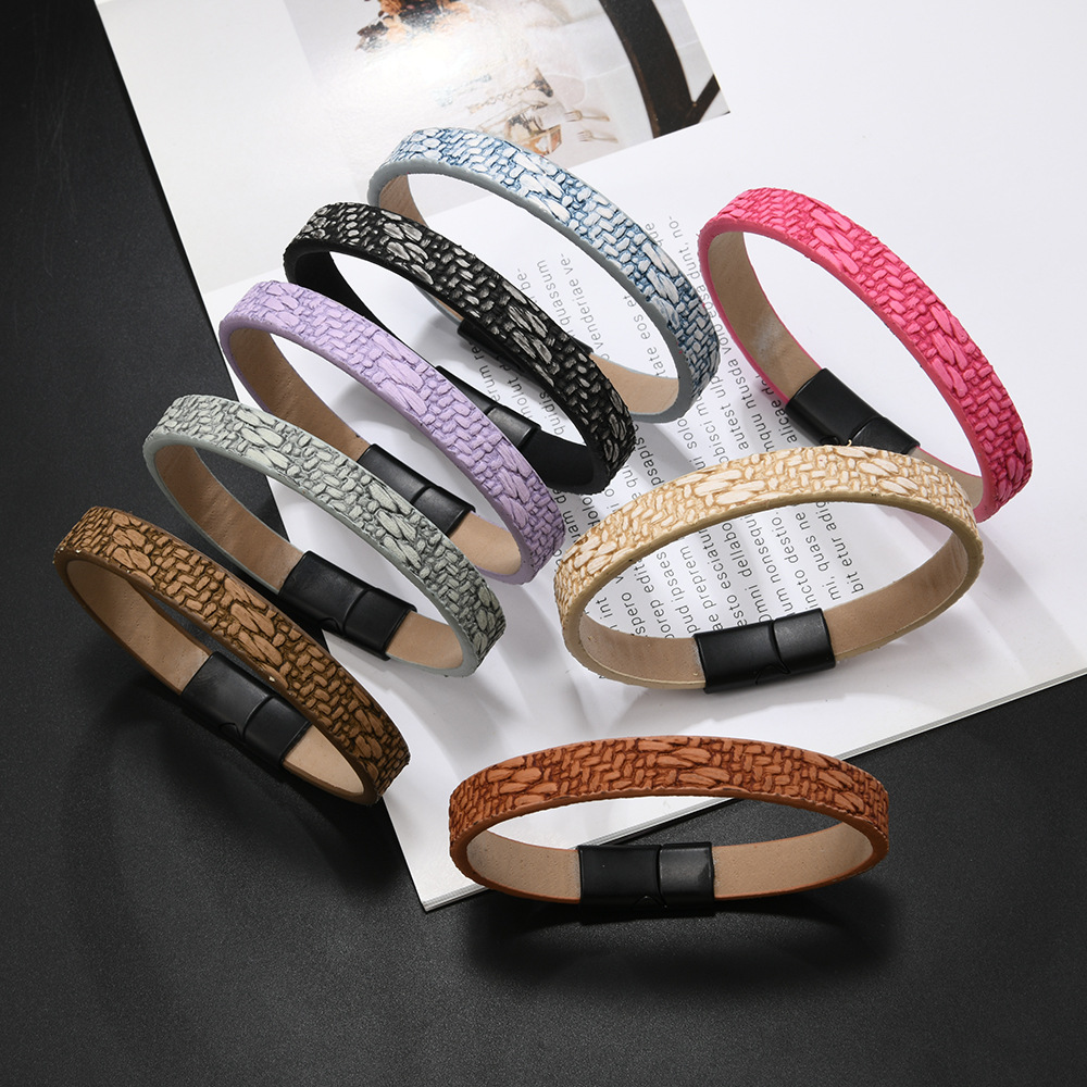 간단한 패션 커플 인쇄 가죽 팔찌 발렌타인 데이 생일 선물 보석 공장 직접 팔찌