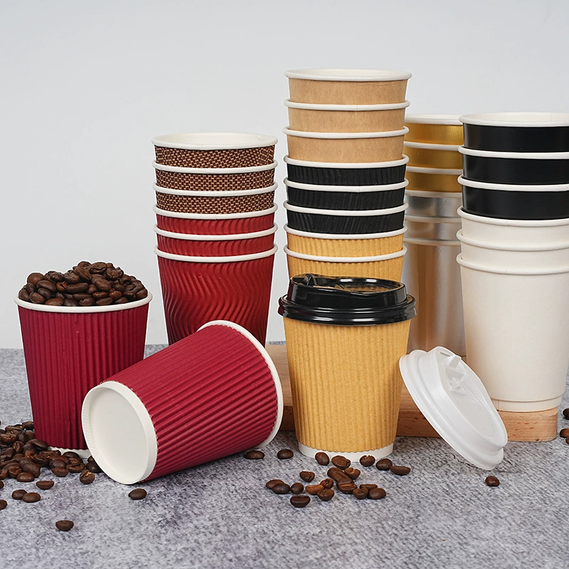 Одноразовые бумажные стаканы 8 унций для выпускных банкетов, крафт-стаканы для молочного чая и горячих напитков с возможностью нанесения логотипа, двухслойные кофейные стаканы