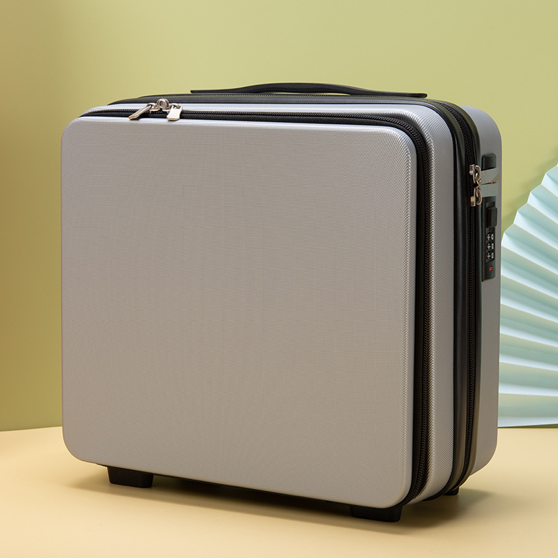 작은 신선한 미니 16 인치 암호 상자 보관 상자의 한국어 버전 전면 오픈 뚜껑 휴대용 수하물 화장품 상자를 걸 수 있습니다 큰 상자