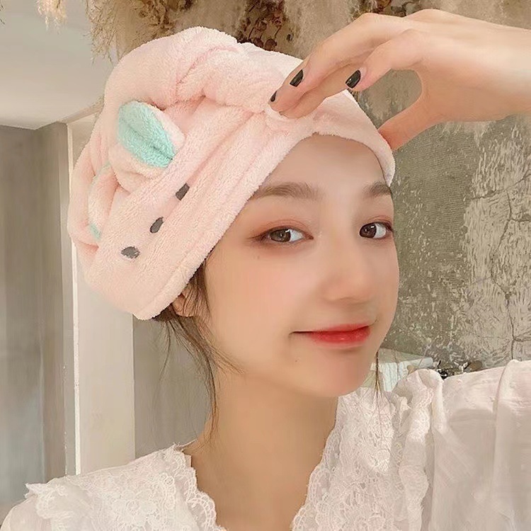 South Korea rabbit ears hair drying cap cartoon shower cap absorbent girl cute quick-drying cartoon adult hair washing towel
