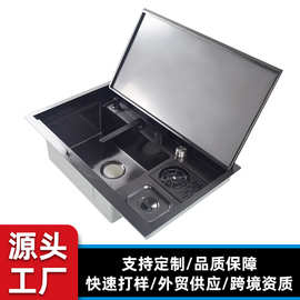 304不锈钢纳米超声波水槽厨房家用台上盆大单槽洗菜盆洗碗池水池