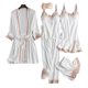 Foreign trade cross-border manufacturers new pajamas with chest pad Europe and the United States large size gold ladies flower five-piece set of thin home clothes