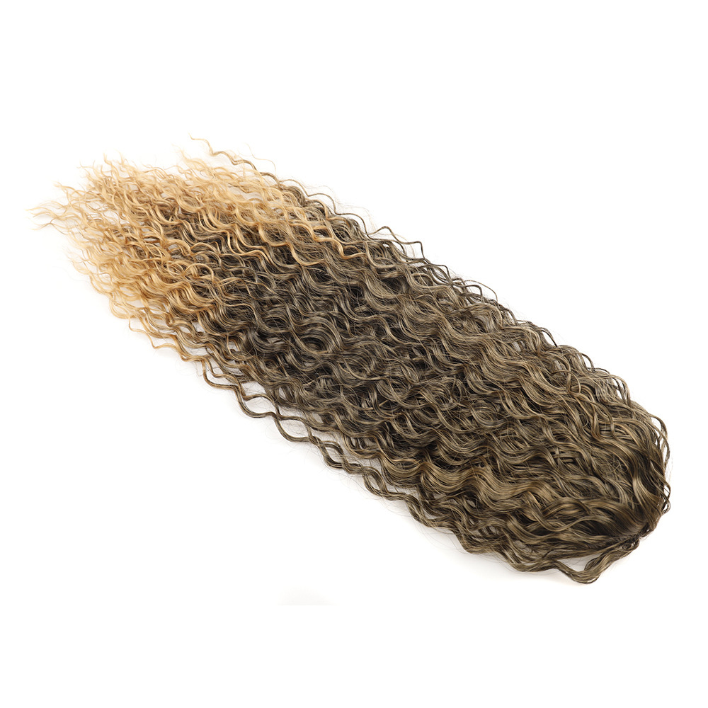 Cheveux synthétiques pouces Curl cheveux queue de cheval perruque maille ronde cordon longue queue de cheval cheveux bouclés_voghion.com