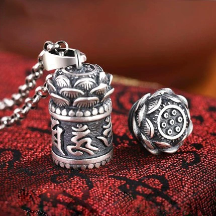Opening pendant, one bead bracelet, retro amulet for men and women, 925 sample silver