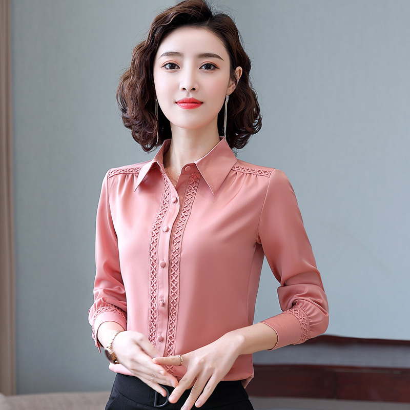 Professional Shirt Women's 2025 New Autumn Clothes Niche Loose Women's OL Shirt Long-sleeved Elegant Chiffon Top