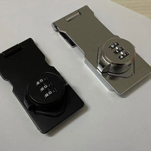 免打孔柜门锁防盗密码锁文件柜衣储物柜冰箱门扣推拉带锁牌锌合金